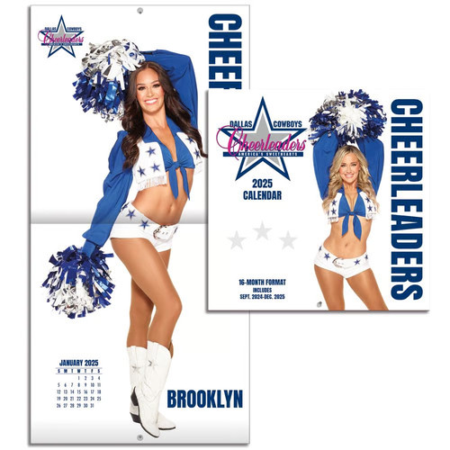 Mini calendario de pared Turner Licensing, NFL Dallas Cowboys Cheerleaders 2025