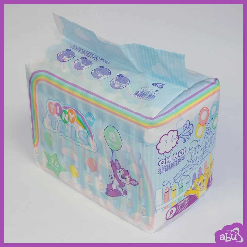 Pañales ABUniverse TinyTails (paquete de 10 o estuche de 40) ABDL Foto 4 de 4