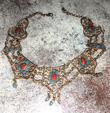 Vintage Egyptian Revival Statement Necklace