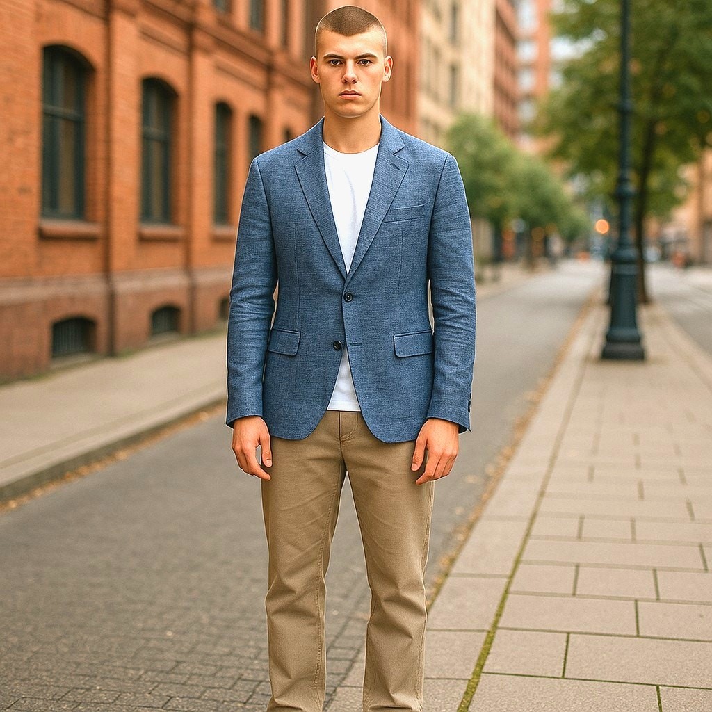 Johnnie-O Wilhelm Sport Coat Mens 40 R Blue Performance Knit Performance Jacket