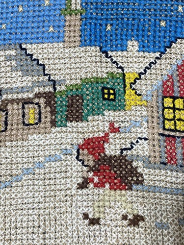 Christmas Vintage Traditional Swedish Tapestry wall hanging 61x41cm - Picture 2 of 8