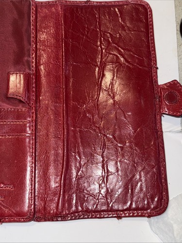 Franklin Covey vollnarbiges weiches rotes Leder Mappe Schnappverschluss 7 Ringe kostenloser Versand - Bild 10 von 12