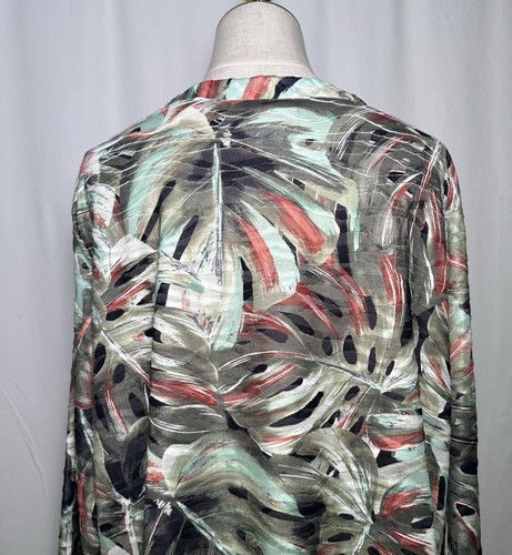 Ruby Rd Tunic Top Shirt Blouse 2X Women 3/4 Sleeve Stretchy V-Neck Green New - Picture 9 of 13