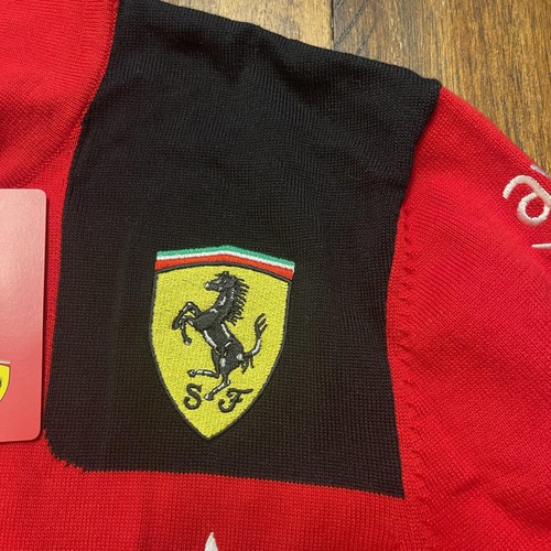 Scuderia Ferrari Sweater Mens Small Red Black F1 Racing Quarter Zip Sponsors - Picture 6 of 15