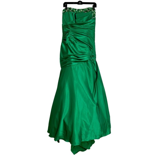 Night Moves smaragdgrün Strass trägerlos Meerjungfrau Ballkleid 16