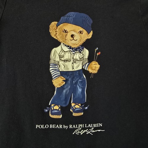Polo Ralph Lauren Girls 5/5T Bear Logo Navy Blue T-shirt Dress 100% Cotton Kids - Picture 2 of 7
