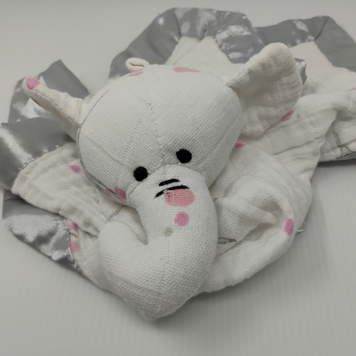 Aden Anais Elephant Owl Lovey Security Blanket Gray Satin Edges SEE DESCRIPTION - Picture 3 of 11