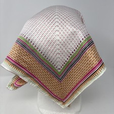 Vintage Scarf ROBINSON  GOLLUBER Square 20.5" Mod Retro Brick Geometric