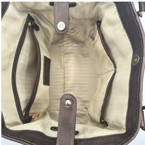 Cole Haan Devin Tote Heritage Weave Handtasche Braun Metallic Leder Schultertasche - Bild 3 von 14