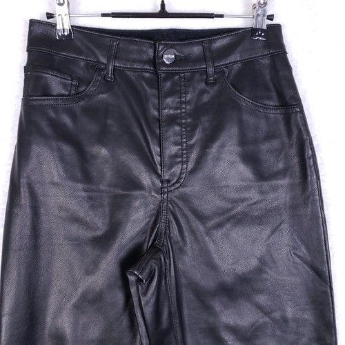 Pantalone donna Express nero ecopelle taglia 6R vita super alta bikerchic - Foto 2 di 12