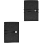 2pcs Business A5 Notebook Creative Diary PU 3-fold Memo Daily Notepad