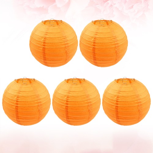  5PCS 30CM Round Foldable Lantern Hanging Ornaments Paper Lantern Wedding Scene - Picture 3 of 12