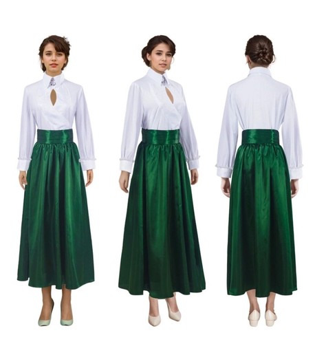 Christmas Ellen Griswold Costume Cosplay Vintage Shirt Dress Skirt Broach - Picture 4 of 7