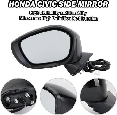 Espejo retrovisor izquierdo del conductor compatible con 2022 2023 2024 2025 Honda Civic Sedán/Ha - Imagen 3 de 11