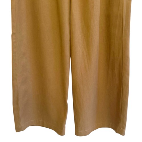 Pantaloni Madewell The Harlow gamba larga taglia 10 vita alta misto lino ruggine lyocell - Foto 6 di 13