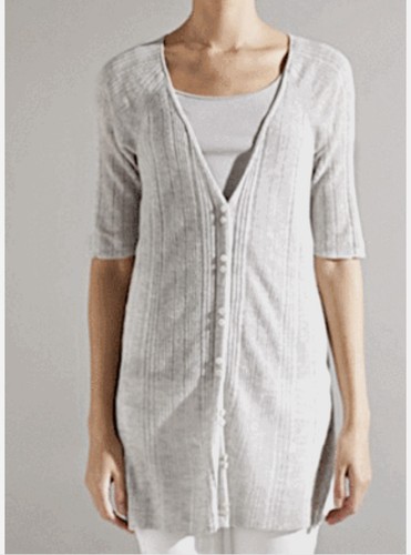 Cárdigan para mujer Eileen Fisher mezcla de lino talla mediana Italia cuello en V ligero - Imagen 1 de 10