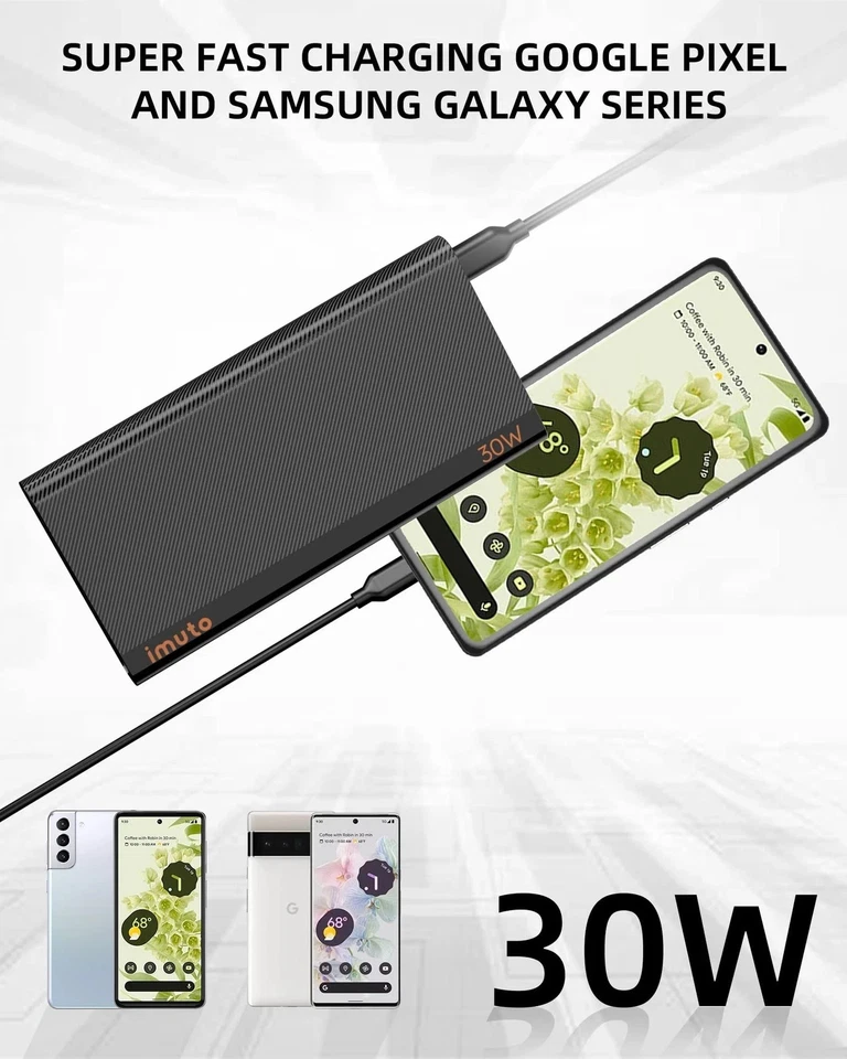 Imuto Slim Portable Charger, 10000mAh Travel-Ready Power Bank, 30W - Image 3 of 4