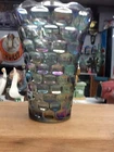 VTG 1960's Carnival Smoke Federal Glass Colonial Iridescent Thumbprint 8" Vase.