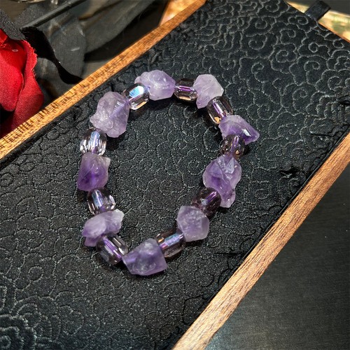 Joyería de amatista cruda natural hecha a mano gargantilla collar pulsera accesorio - Imagen 7 de 7