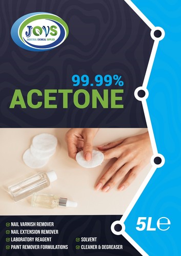 Acetone 99.9% 5L, 10L and 20L Pure High Strength Acrylic Nail Tip Polish Remover - Picture 8 of 35