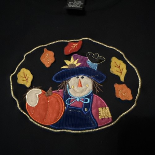 Camisa Studio Treat Damas Otoño Espantapájaros Calabaza Talla Grande Hojas Otoño - Imagen 3 de 4