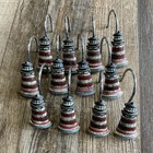 Set of 12 Red Lighthouse Shower Curtain Hooks Decorative