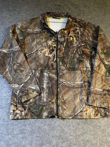 Giacca da caccia mimetica Under Armour 2XL Realtree foderata in pile zip intera vestibilità ampia