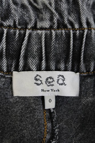 Sea New York Womens Denim Ruffled Trim Paperbag Shorts Black White Cotton Size 0 - Imagen 6 de 6