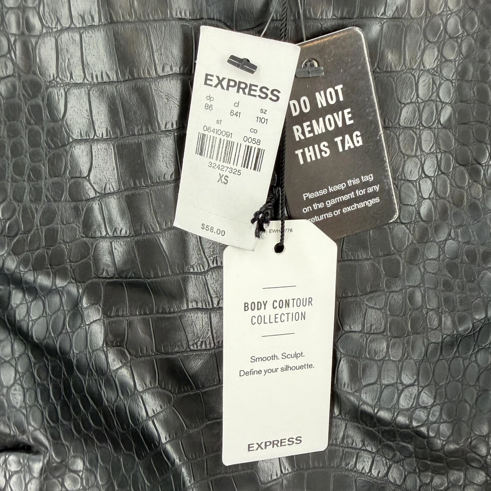 Body Express para mujer XS contorno corporal cocodrilo imitación cuero en relieve cremallera lateral Foto 4 de 4