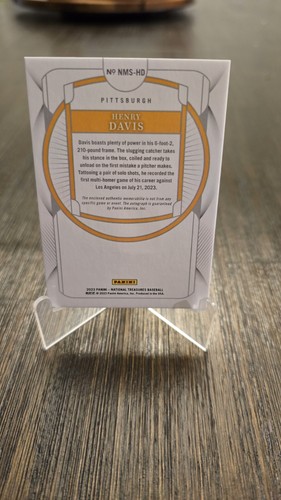 2023 Panini National Treasures RC Patch Auto Emerald Henry Davis 5/5 Pittsburgh - Picture 2 of 2