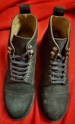 Taylor Stitch Herren Motorrad Stiefel Größe 7,5 Schwarz Wasserdicht Nubukleder Neu! Box! - Bild 1 von 11