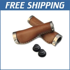 Premium Leather Handlebar Grips - 22mm Diameter, Ideal for Comfort Riding