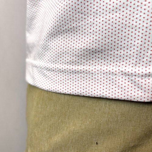 Peter Millar Polo Herren Large weiß/rosa Krone Komfort Kurzarm Tupfen - Bild 5 von 15