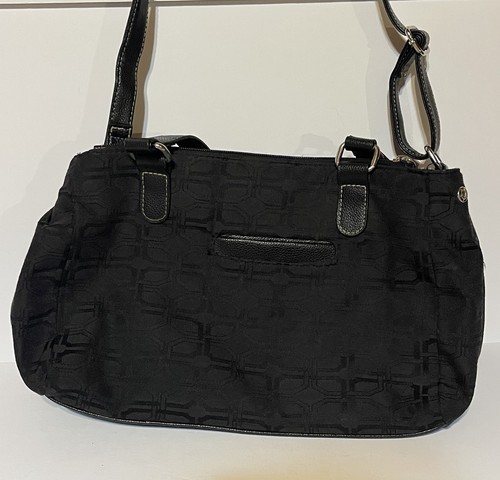 Rosetti Black Handbag Women's Purse Shoulder Bag Textured Pattern - Picture 4 of 9