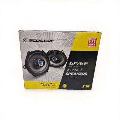  Scosche HD57684SD 5x7 6x8 Car Speakers 200W 4-Way Audio Sound System Pair New