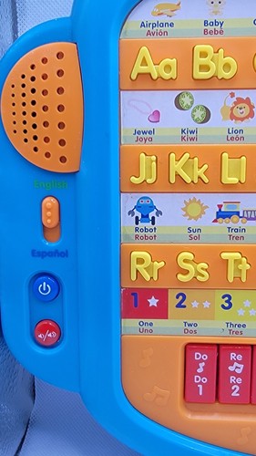 Kids Phonics Learning Toy Music Numbers Spelling Bilingual English + Spanish - Picture 2 of 12