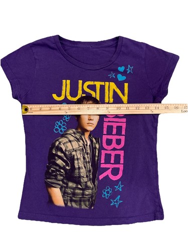 Justin Bieber Medium Youth T-Shirt-Purple-Teen Music Concert 2010’s - Picture 5 of 6
