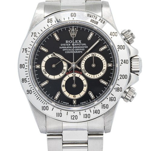 Rolex Daytona 16520 1998 Papers Zenith Stainless Black Dial Auto Watch 40mm - Picture 2 of 6