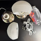 VTG MCM Schoolhouse Light Fixture Chrome w/White Milk Glass - Circa 50s–60s MINT