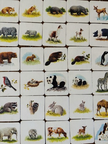 Vintage Milton Bradley Animal Families Memory Card Matching Game 1980 - Picture 5 of 14