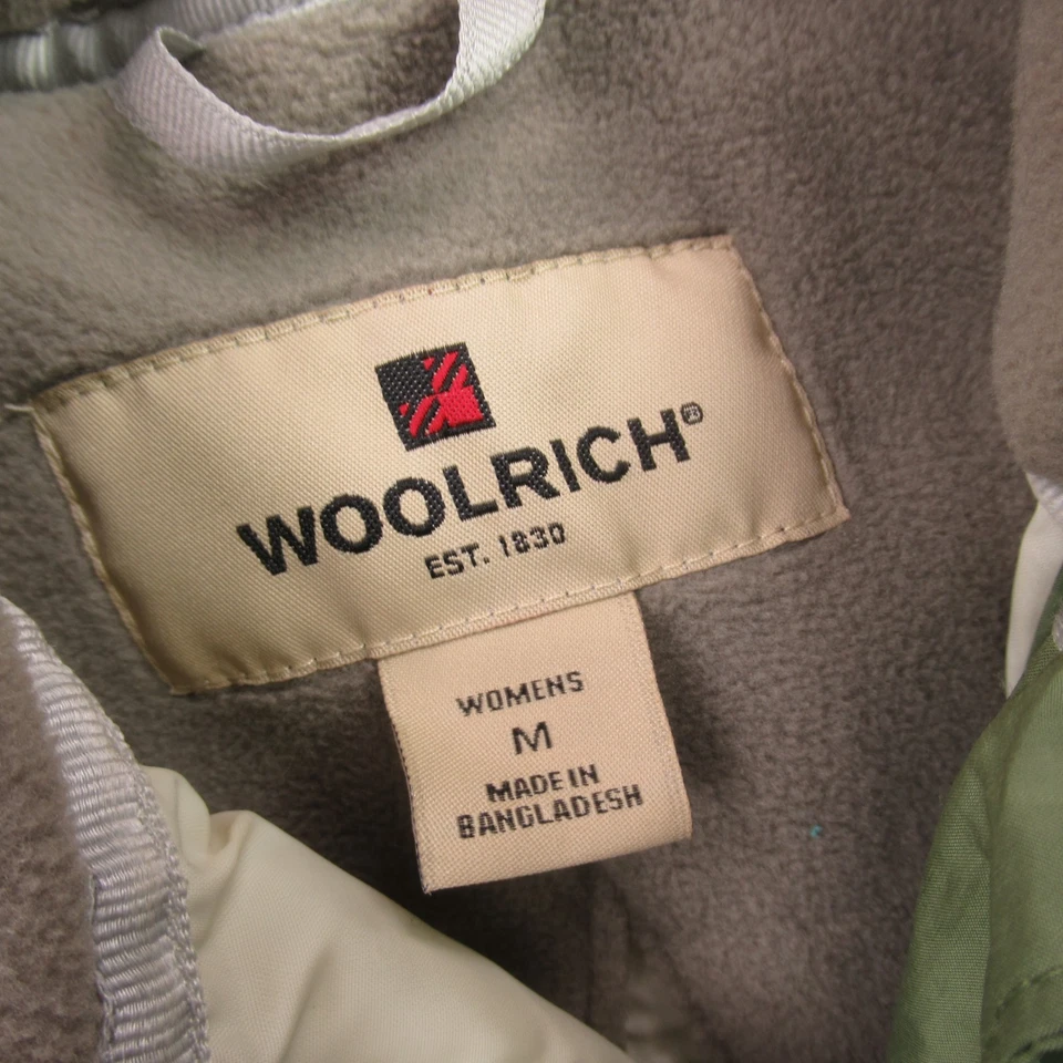 Woolrich Vest Womens Medium Puffer Sleeveless Casual Zip Pockets Outdoors Green - Image 3 of 4