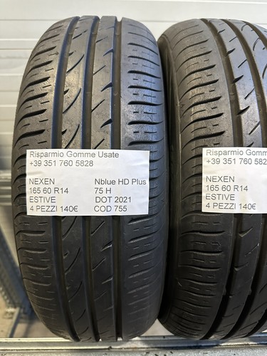 4 PNEUMATICI USATI NEXEN N BLUE HD PLUS ESTIVE 165 60 R14 75 H DOT 2021 - Foto 17 di 22