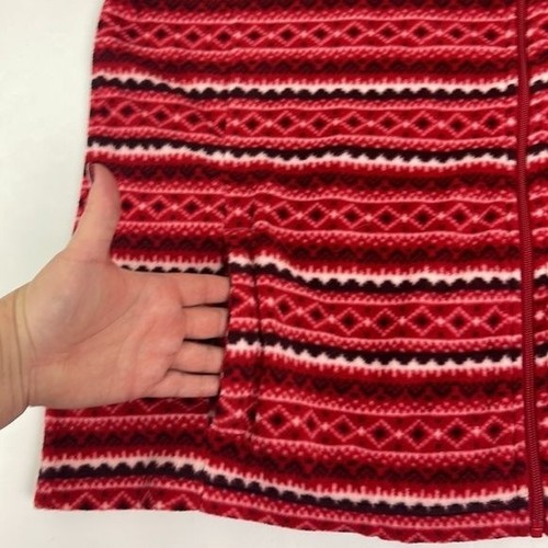 Basic Editions Red Fair Isle Full Zip Fleece Jacket Women's XXL NEVER WORN - Picture 6 of 16