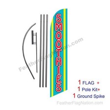 Smoothies 15' Feather Banner Swooper Flag Kit with pole+spike