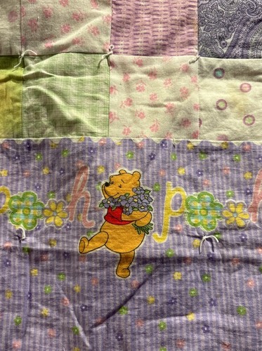 Baby Crib Flannel Quilt Blanket Toddler Winnie The Pooh 34x35” - Picture 3 of 7