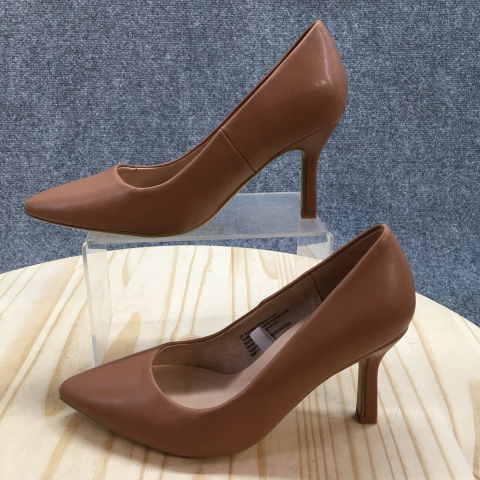 Zapatos de salón A New Day para mujer 6 W sin cordones marrón imitación cuero punta tacones Foto 2 de 4