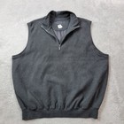 Carnoustie Vest Mens Xl Black 1/4 Zip Lined Sweater Golf Resort Casual