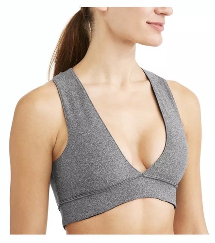new york laundry womens Sports Bra Active Yoga Fitness Reversible White Gray Lg - Picture 4 of 5