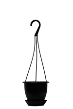 4.5" MINI Hanging Basket with Saucer - Black Plastic - Set of 10- KOBA