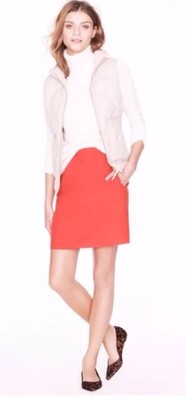 Cheap J Crew Double Serge Wool Skirt Womens Size 4 Burnt Orange 88 Online